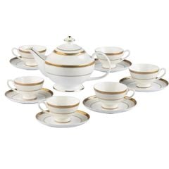  Bộ trà sứ xương hoàng gia Imperialondon viền vàng - 1 ấm, 6 bộ tách 