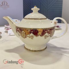  Bộ trà sứ xương Imperial viền đỏ (1 ấm, 6 bộ tách) nội địa Đức 