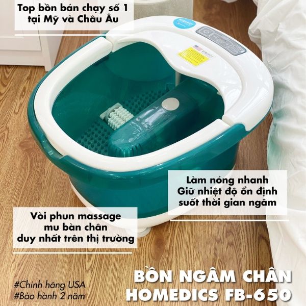 Bồn ngâm chân HoMedics FB-650 con lăn tự động có thể massage chân khô và ướt