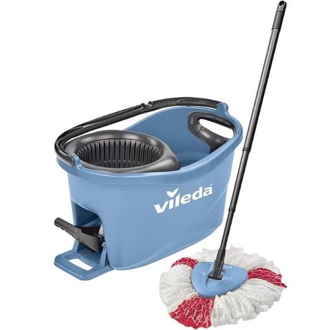 Cây lau nhà xoay Vileda Turbo đầu tròn màu xanh