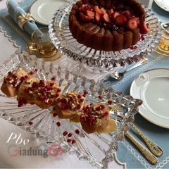  Chân bồng chữ nhật Rogaska Crown Jewel 35cmx19cm 