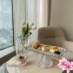  Chân bồng chữ nhật Rogaska Crown Jewel 35cmx19cm 