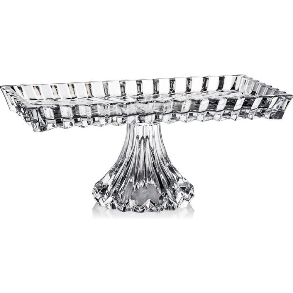 Chân bồng chữ nhật Rogaska Crown Jewel 35cmx19cm pha lê cao cấp