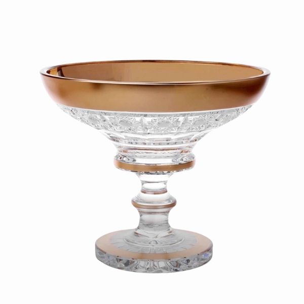 Chân bồng pha lê Arcade 25.5cm khảm vàng