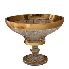  Chân bồng pha lê Arcade 25.5cm khảm vàng 