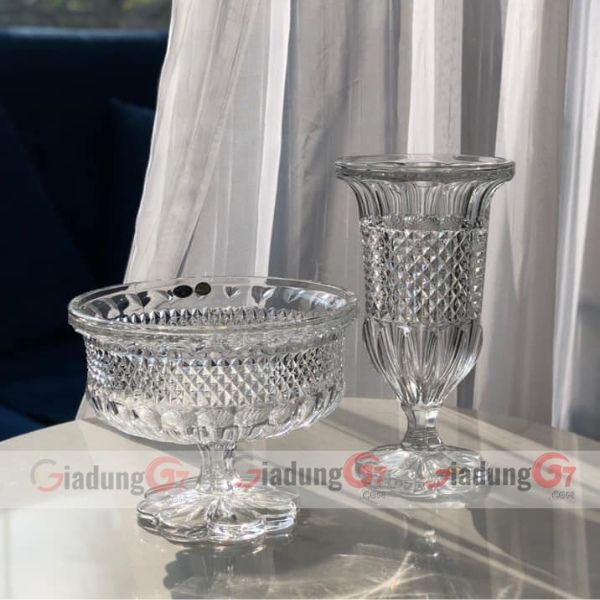 Chân bồng pha lê Bohemia Alexandria 25cm