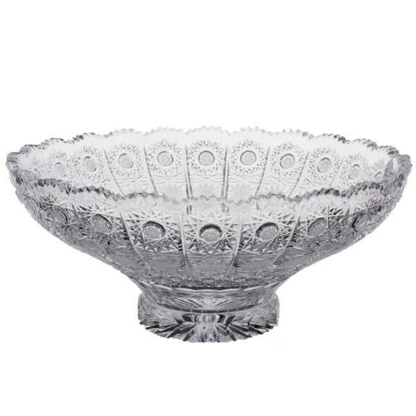 Set Lọ hoa pha lê mài Bohemia 35.5cm và chân bồng 30.5cm