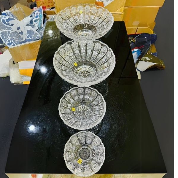 Chân bồng pha lê mài Bohemia M57 (Size 15cm, 20cm, 25cm, 30cm)