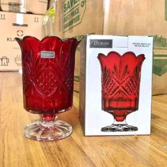  Chân nến pha lê Dublin Hurricane 19cm màu đỏ kiêm cắm hoa 