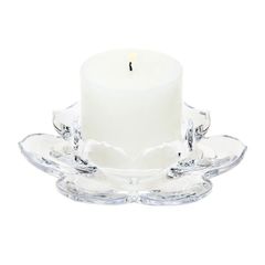  Chân nến hoa sen Godinger 19x12cm pha lê trong suốt 