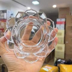  Chân nến hoa sen Godinger 19x12cm pha lê trong suốt 
