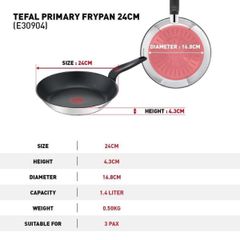  Chảo chống dính Tefal Primary (20cm/ 24cm/ 26cm/ 28cm) 
