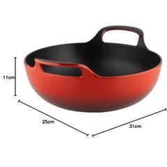  Chảo gang Le Creuset Balti 24cm màu đỏ 2 quai 