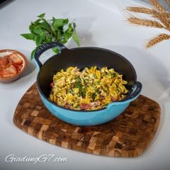  Chảo gang Oceno sâu lòng size 20/25cm có nắp kính - Màu xanh/đỏ 