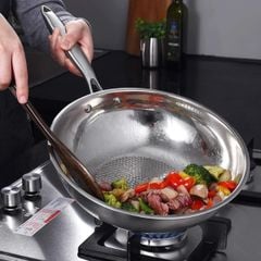  Chảo inox Casani Wokpan sâu lòng size 28cm 