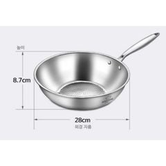  Chảo inox Casani Wokpan sâu lòng size 28cm 