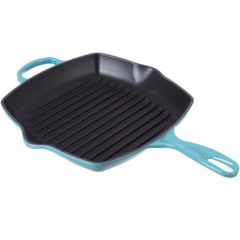  Chảo nướng vuông Le Creuset 26cm Xanh Caribe - Made in France 
