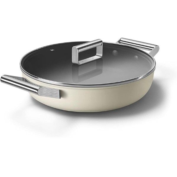 Chảo sâu lòng Smeg 28cm CKFD2811RDM có nắp, 2 quai