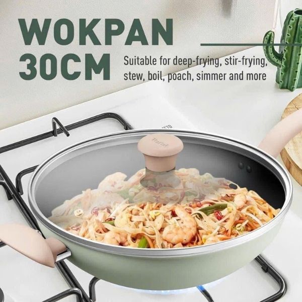 Chảo sâu lòng Tefal So Matcha 30cm kèm vung kính