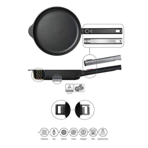 Chảo Woll Diamond XR Logic 28cm có tay cầm tháo rời