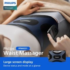  Đai massage bụng Philips PPM4331 Ion bạc, EMS, chườm nóng, massage thư giãn 