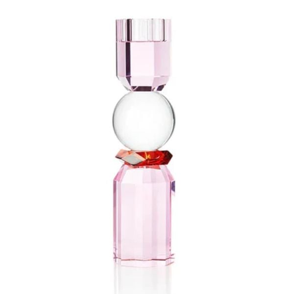 Đế nến pha lê Tealight Memphis Reflections Copenhagen Clear/Hồng/Đỏ