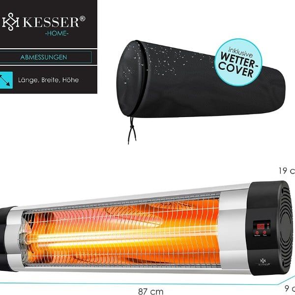 Đèn sưởi nhà tắm Kesser 2500W có điều khiển cho phòng 25m
