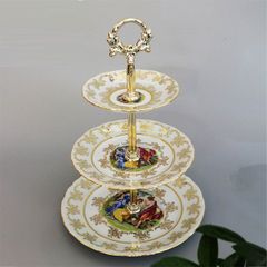 Kệ bánh 3 tầng bằng sứ xương Anh Quốc cao cấp 3 nàng tiên