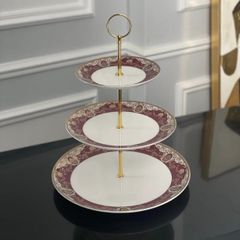  Đĩa 3 tầng Imperialondon viền đỏ 
