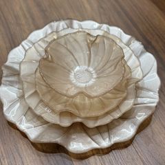  Đĩa IVV Magnolia 22cm cao 3.5cm trắng kem 