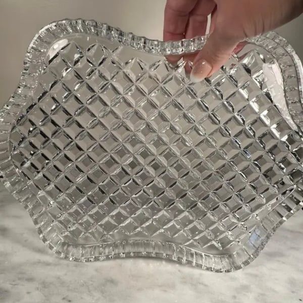 Đĩa pha lê Bohemia Crystal Diamond Cut 30.5cm