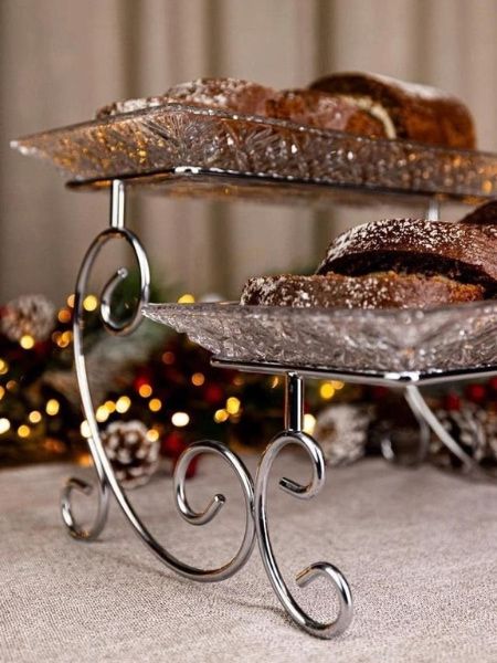 Khay pha lê 2 tầng Dublin hình chữ nhật