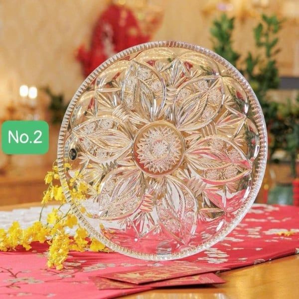 Đĩa pha lê mài Bohemia 34cm - Thương hiệu Séc