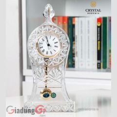  Đồng hồ pha lê để bàn Bohemia Tulip 30.5cm có con lắc 