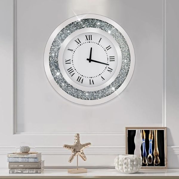 Đồng Hồ Treo Tường Pha Lê Tráng Gương Diamond 50cm