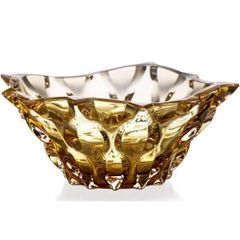 Tô pha lê Bohemia Samba 30.5cm màu vàng