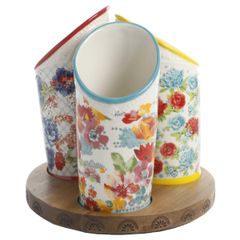  Giá để đồ bằng gốm The Pioneer Woman Floral Medley 3 ngăn 