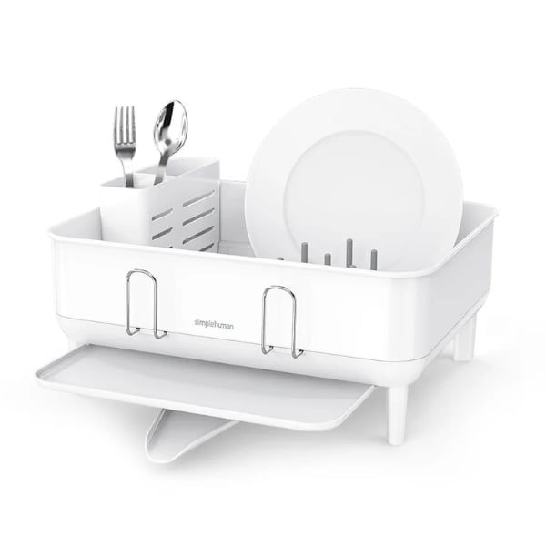 Giá úp bát inox Simplehuman trắng