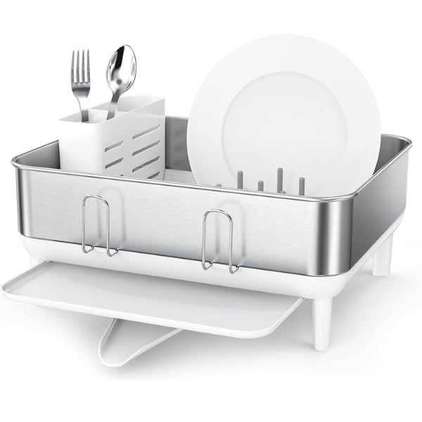 Giá úp bát inox Simplehuman trắng