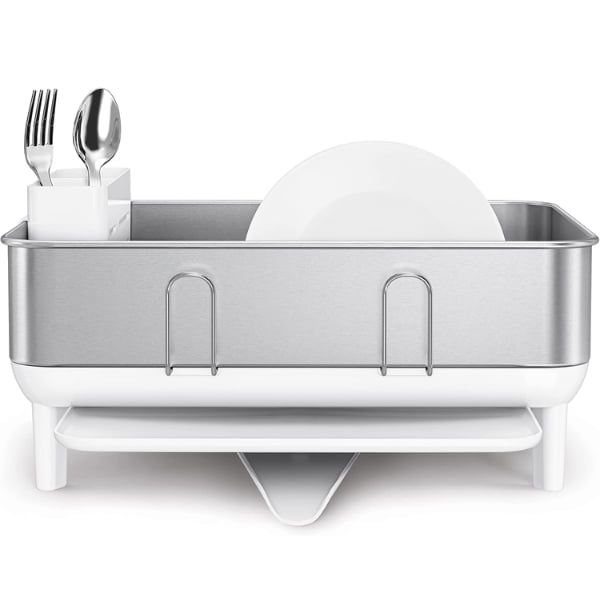 Giá úp bát inox Simplehuman trắng
