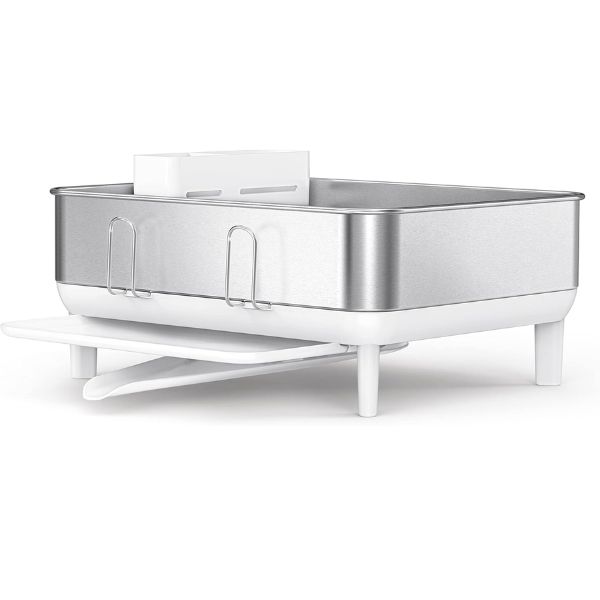 Giá úp bát inox Simplehuman trắng