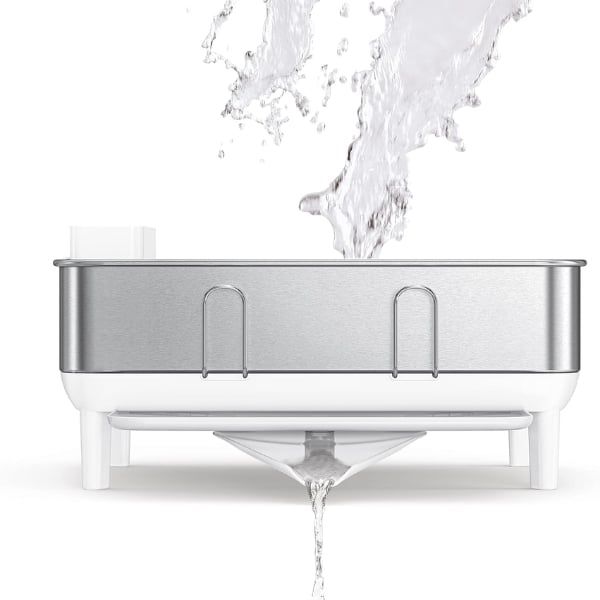 Giá úp bát inox Simplehuman trắng