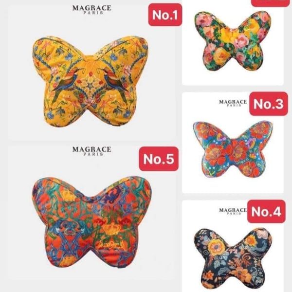 Gối tựa lưng Magrace Paris hình bướm nền vàng