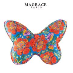  Gối tựa lưng Magrace Paris hình bướm nền vàng 