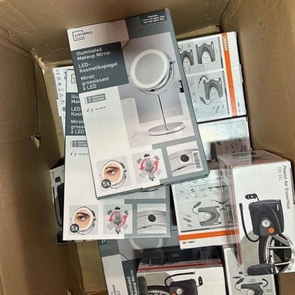 Gương trang điểm Livarno 2 mặt xoay có đèn led