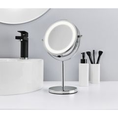  Gương trang điểm Livarno 2 mặt xoay có đèn led 
