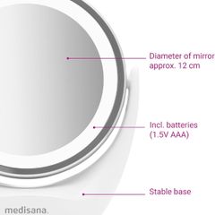  Gương trang điểm Medisana CM835 2 mặt, có đèn led 
