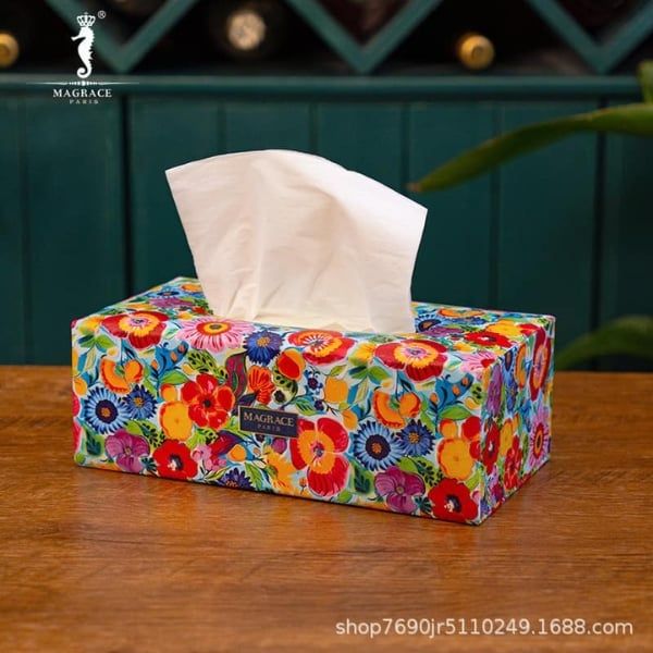 Hộp đựng giấy Magrace chữ nhật 2 mẫu họa tiết