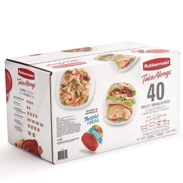 Hộp đựng thực phẩm Rubbermaid TakeAlongs 40 món /20 hộp