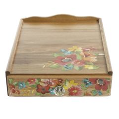  Hộp gỗ đựng cà phê trà The Pioneer Woman Wildflower Whimsy 4 ngăn 